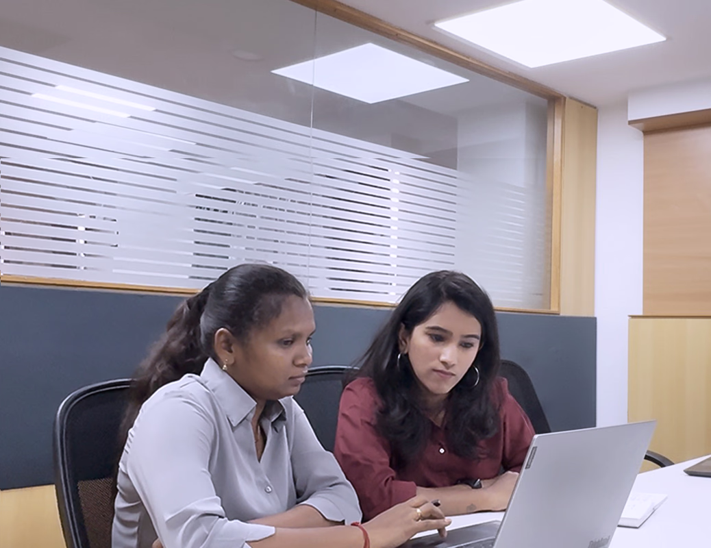Business professional using laptop